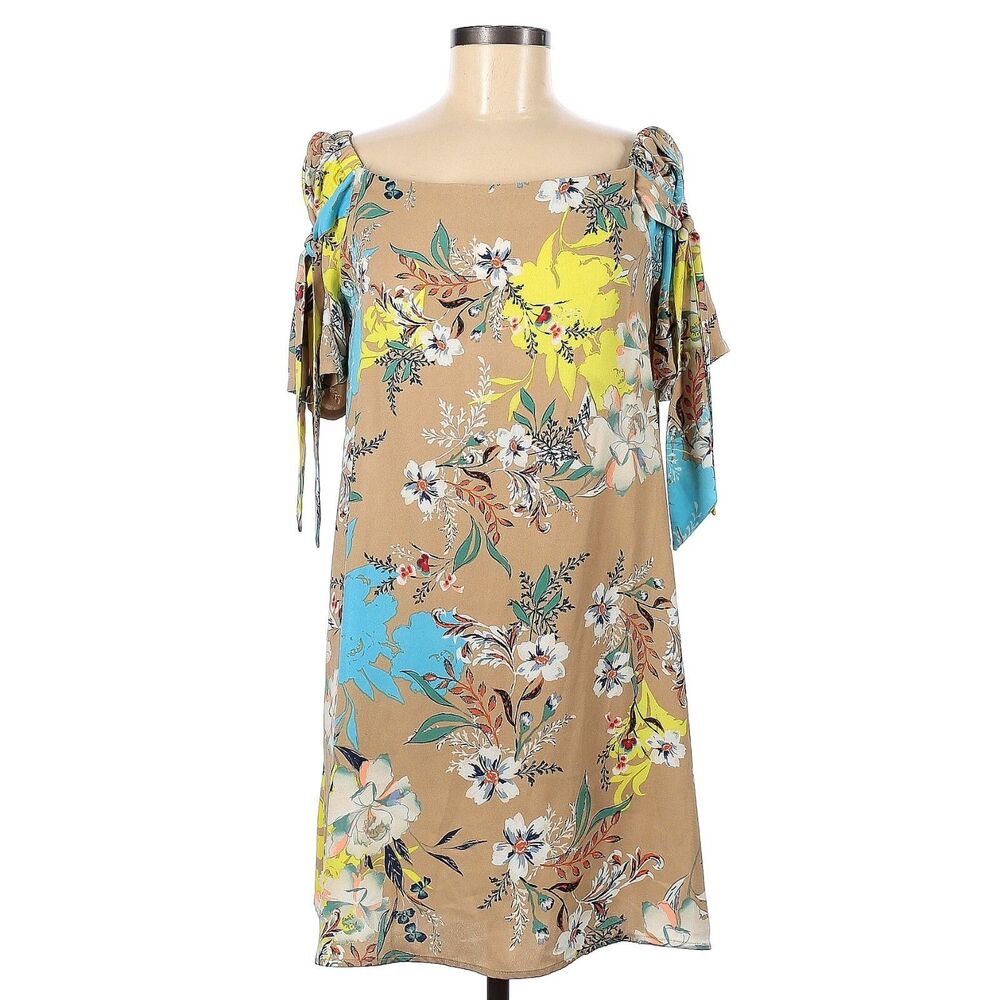 BE By CHETTA B Dress Women 6 Multicolor Floral Shift Off The Shoulder Fairy NWOT